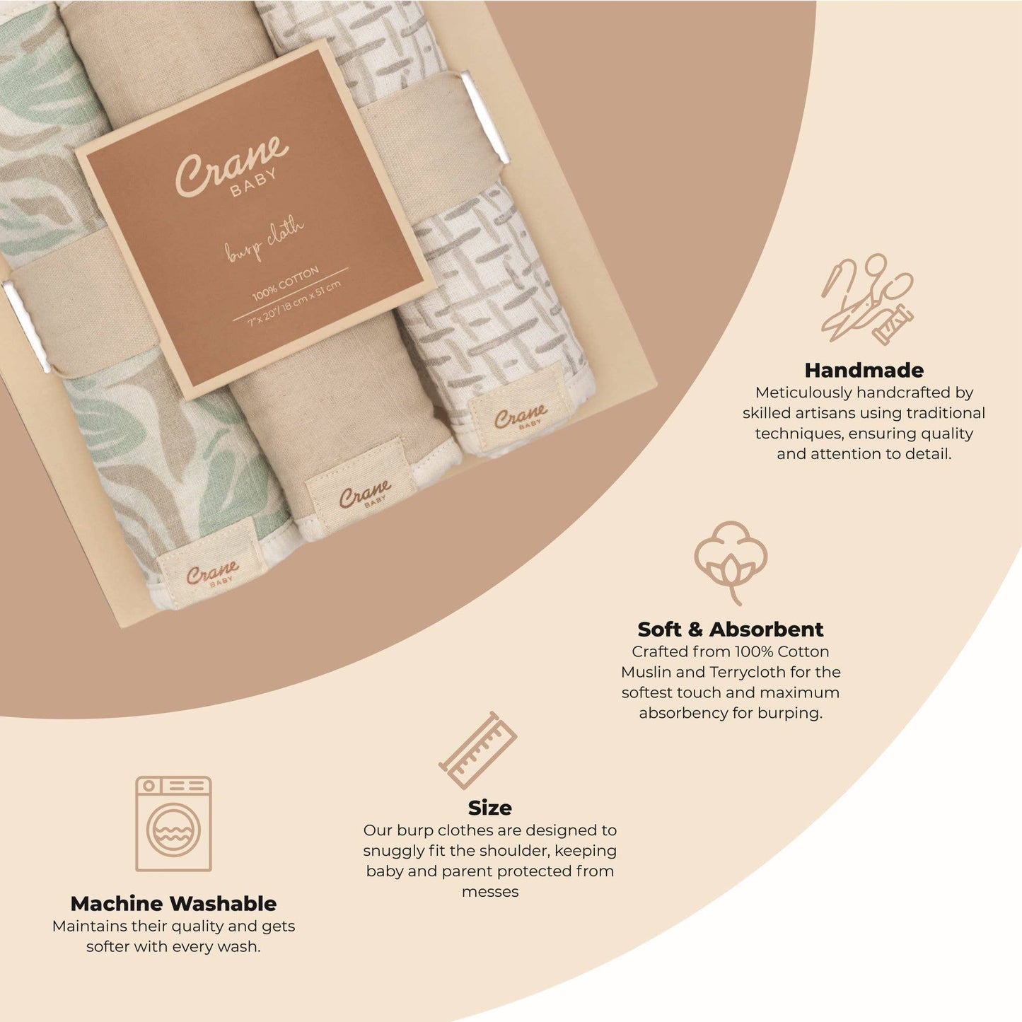 Cove 3-pc. Baby Burp Cloth Set (Beach Life)