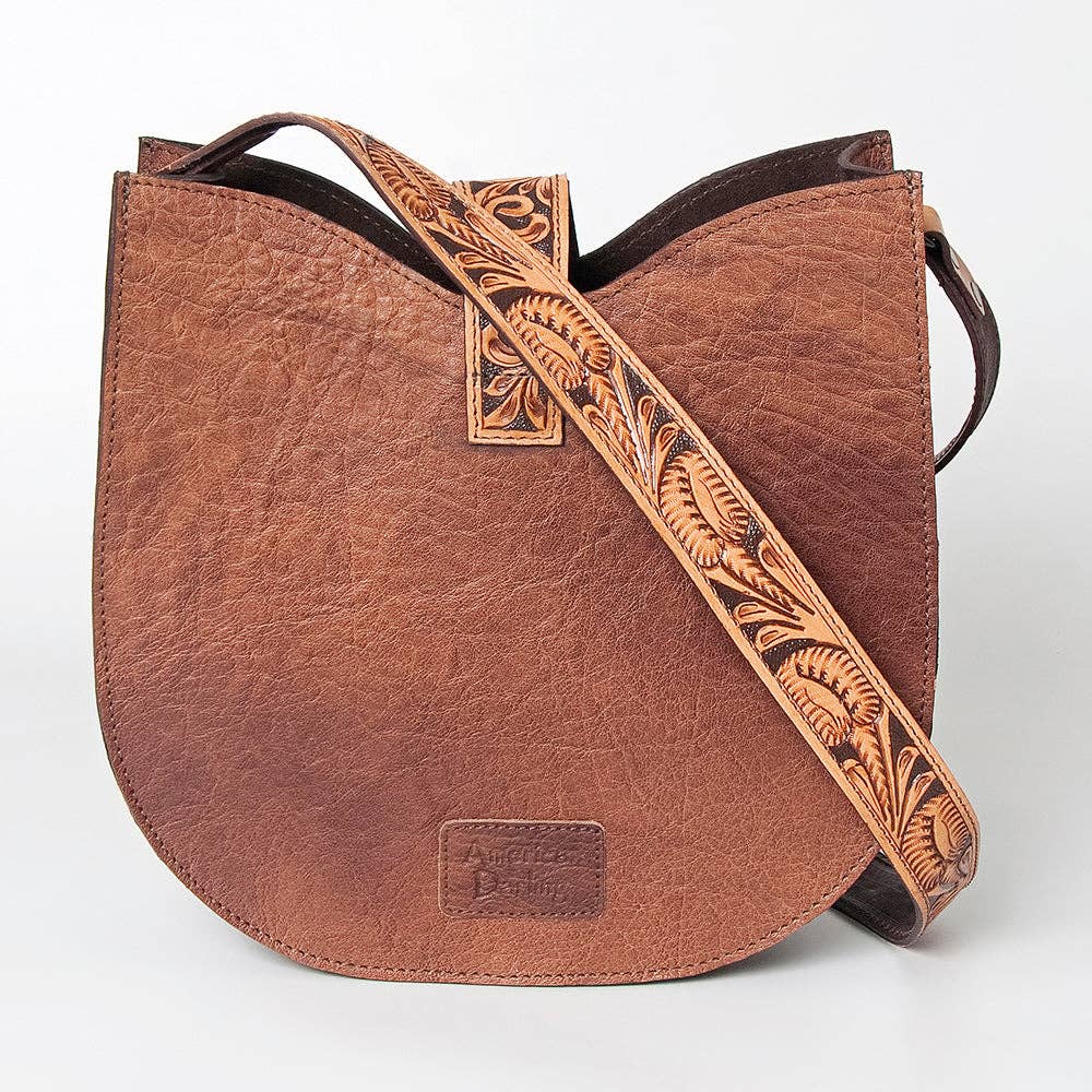 American Darling Hand-Tooled Genuine Leather Western Hobo Shoulder Bag