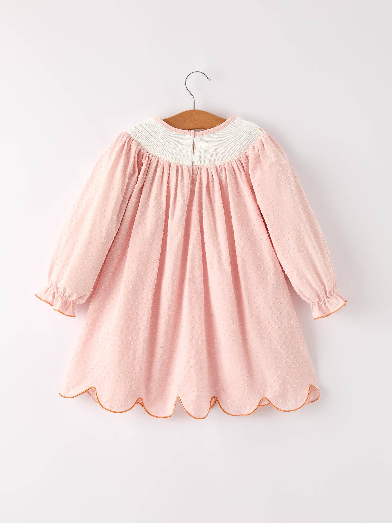 Thanksgiving Turkey/Pumpkin Smock Embroidery Baby Girl Dress