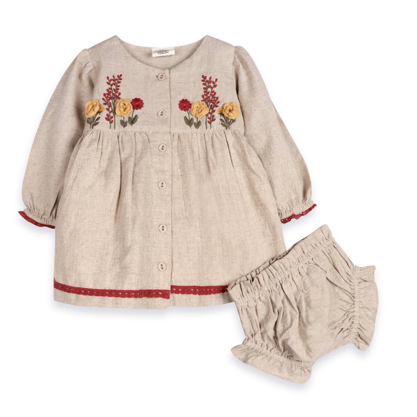 Ravello Embroidered Dress & Bloomer (Linen Blend)