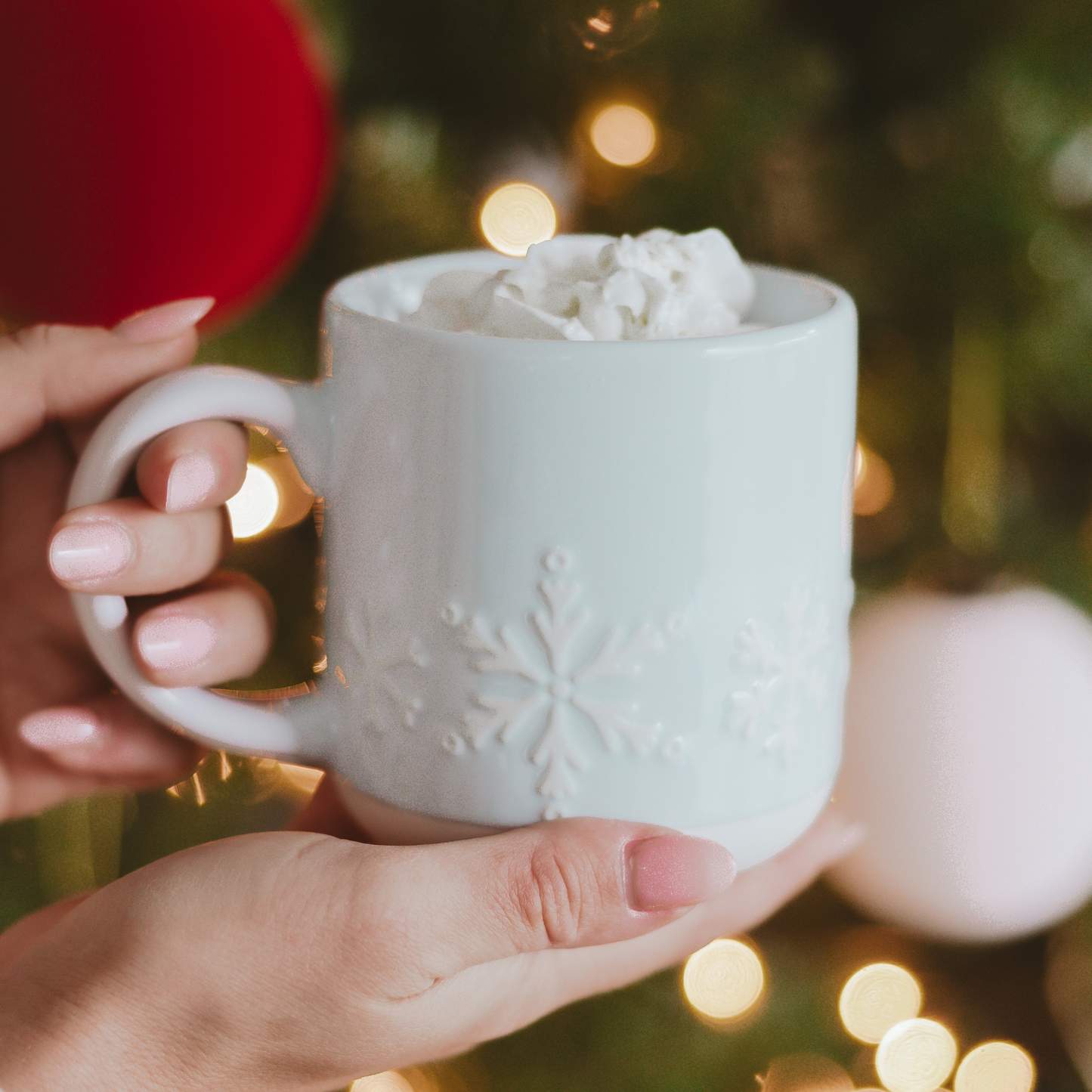 Snowflakes Stoneware Coffee Mug - Christmas Decor