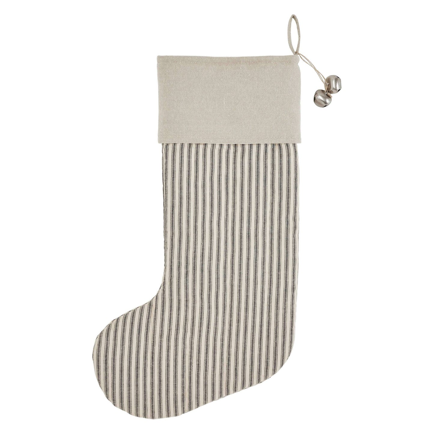 Charcoal Ticking Stripe Stocking 12x20