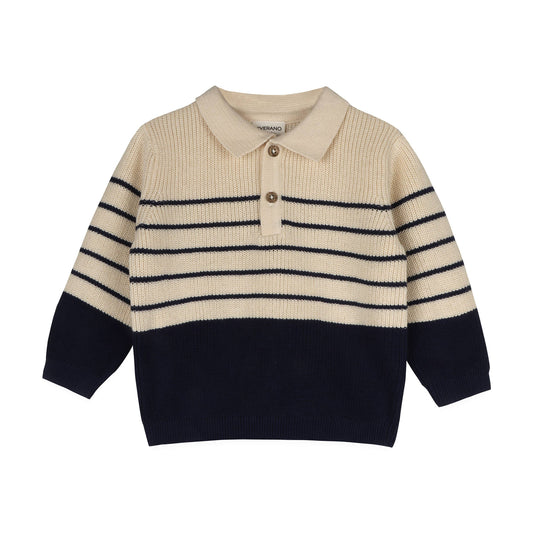 Classic Stripe Polo Sweater Set