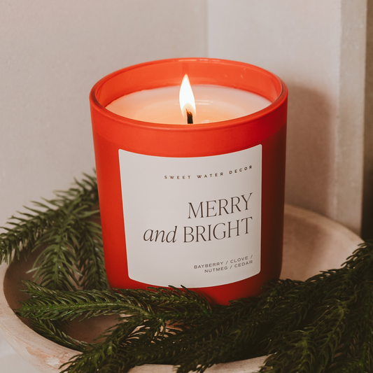 Merry and Bright 15 oz Soy Candle - Christmas Decor