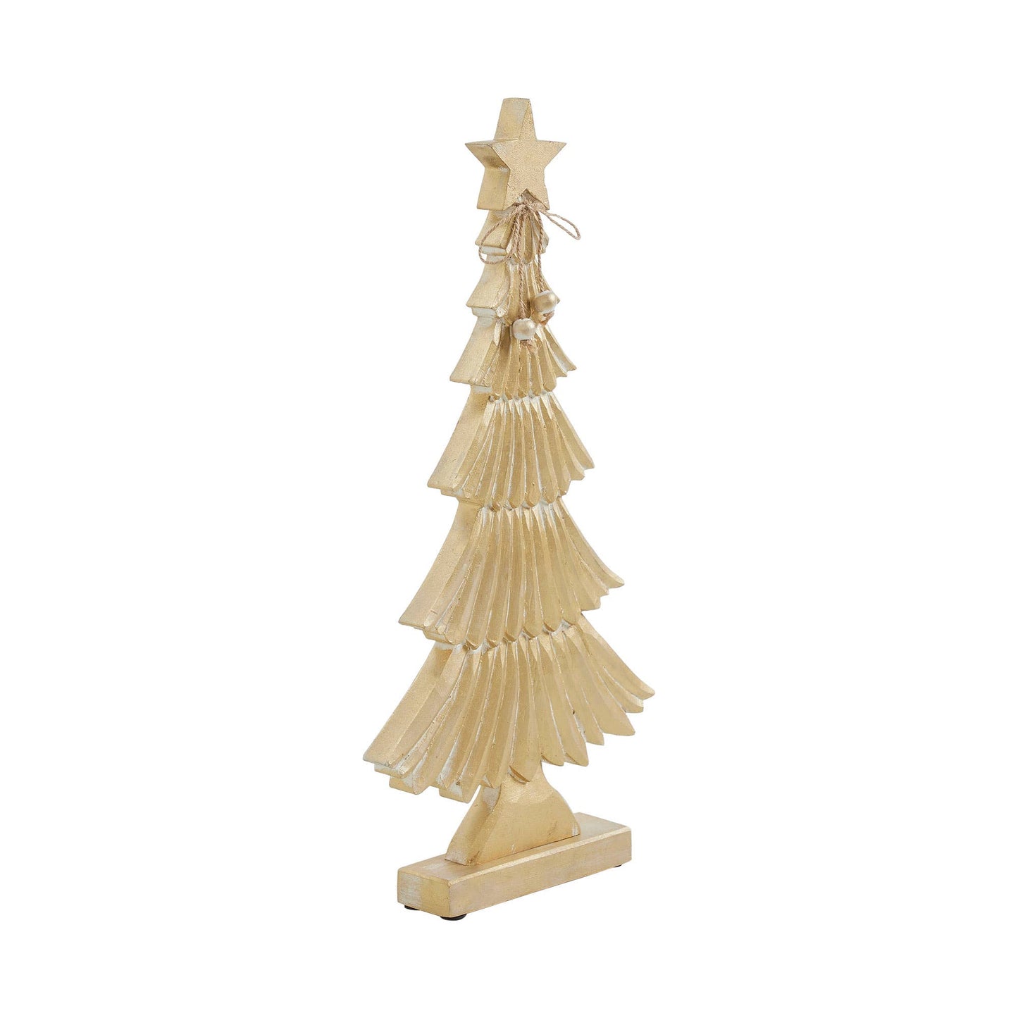 Yuletide Glow Brushed Gold Wooden Tree 24.5x12.75x2