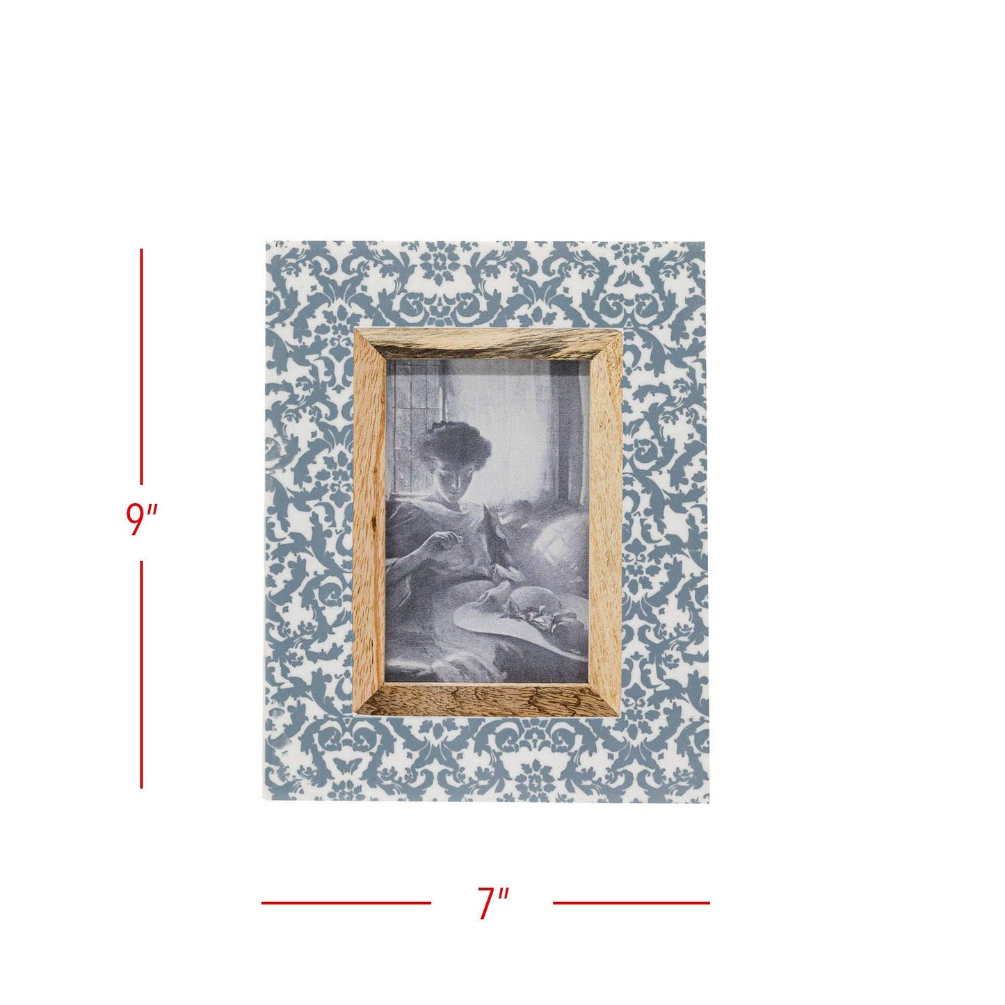 4x6 Blue Damask Picture Frame