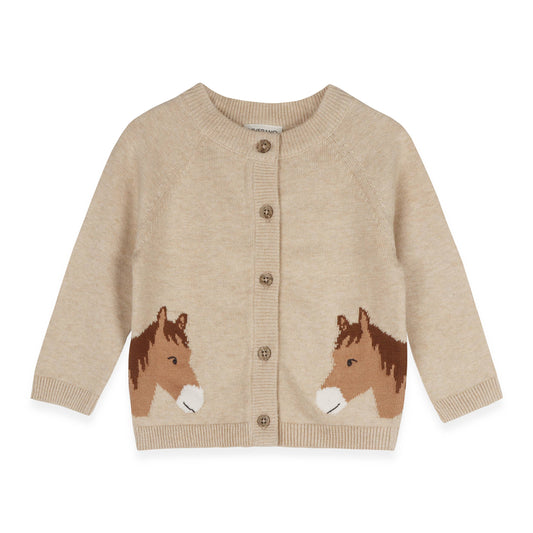 Horse Jacquard Cardigan (Organic Cotton)