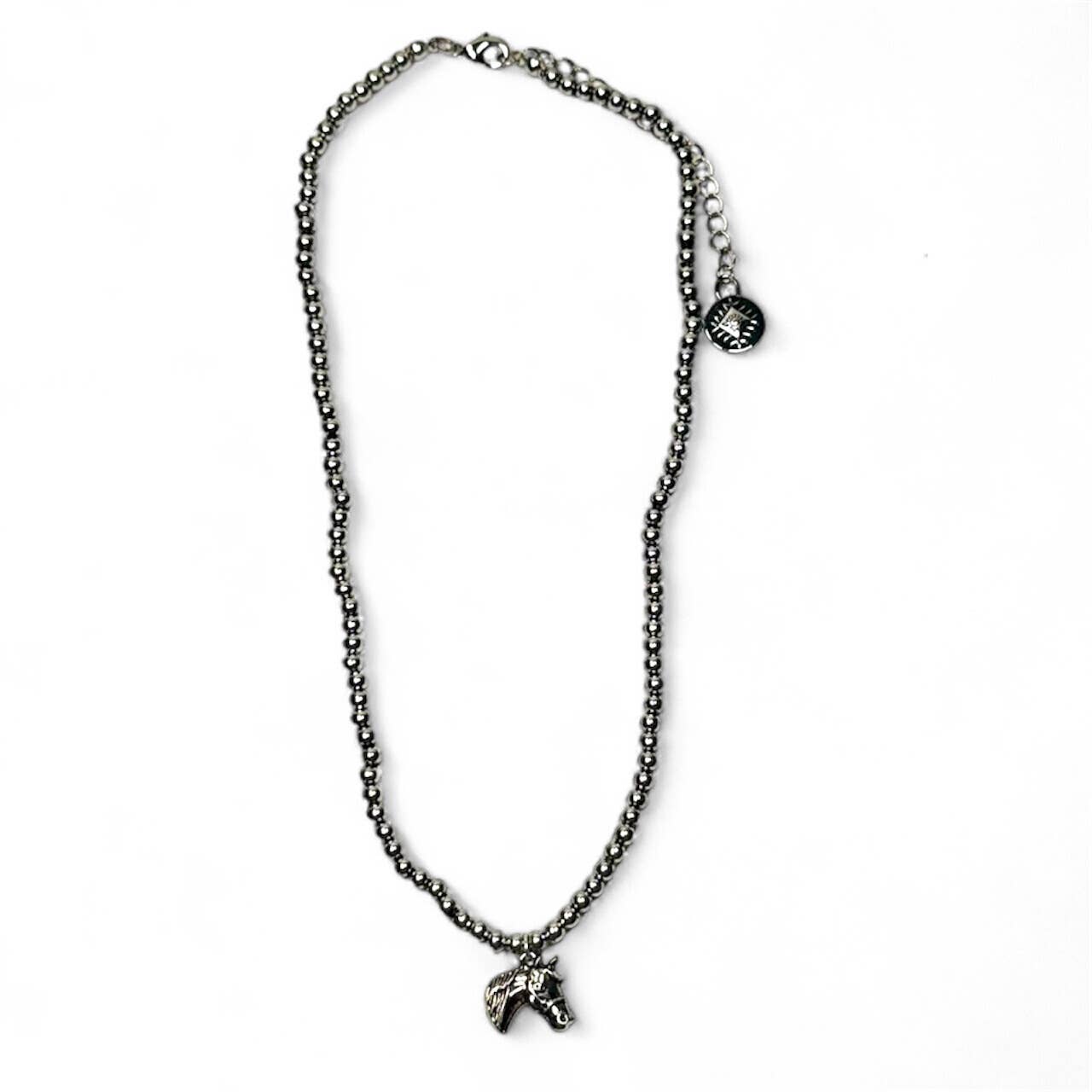 16" 18K Gold Plated Necklace with Horse Head Charm