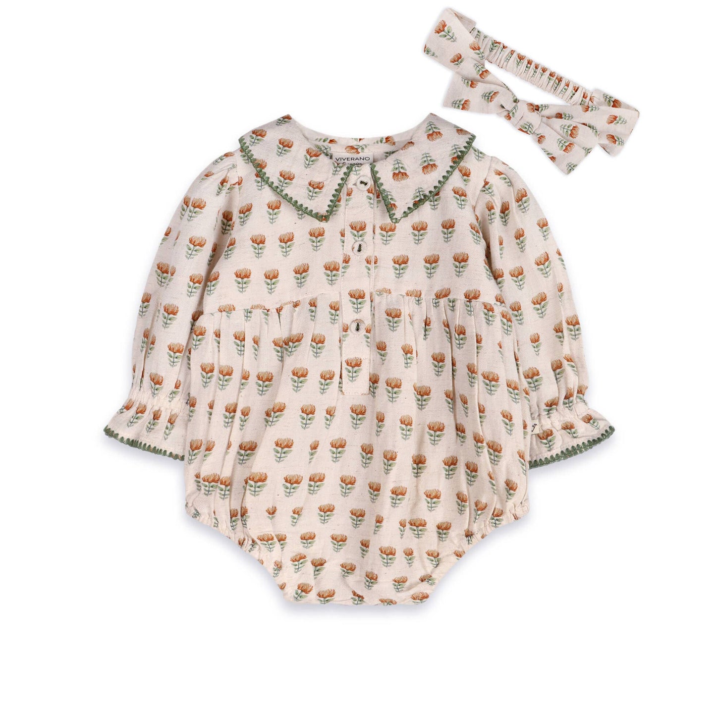 Nira Romper & Headband (Linen Blend)