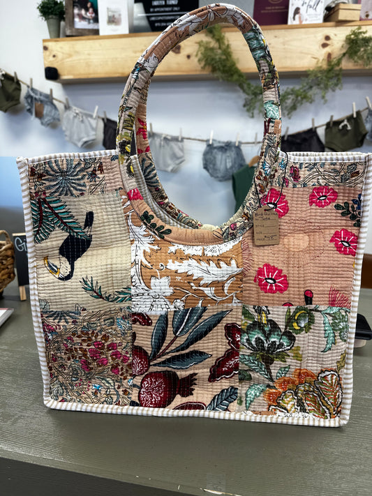 Bird Quilted Tote