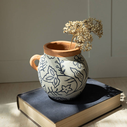Marguerite Blue Floral Bud Vase