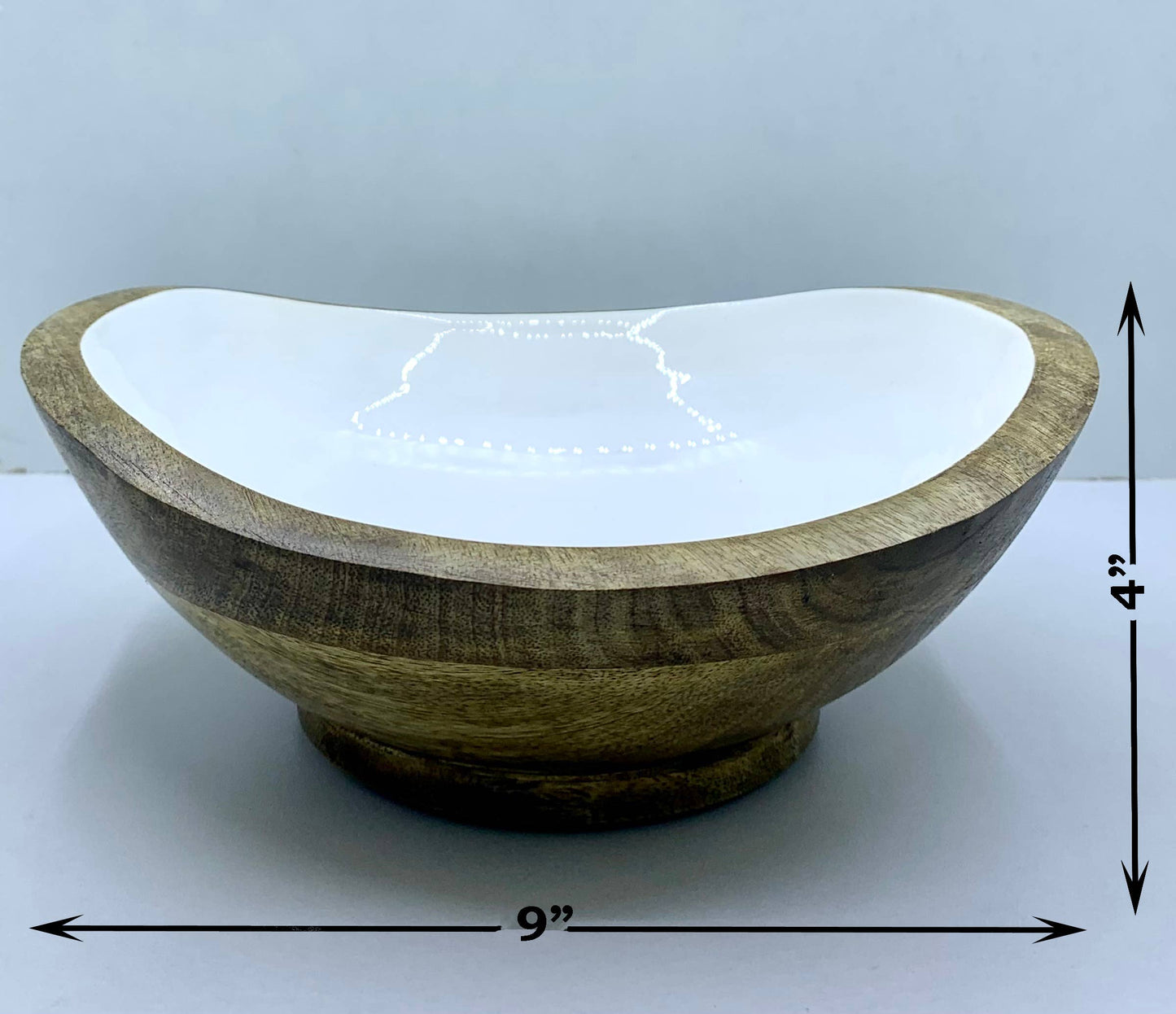 Mini Wooden Serving Bowl with 3 Dish Towels-Gift Set