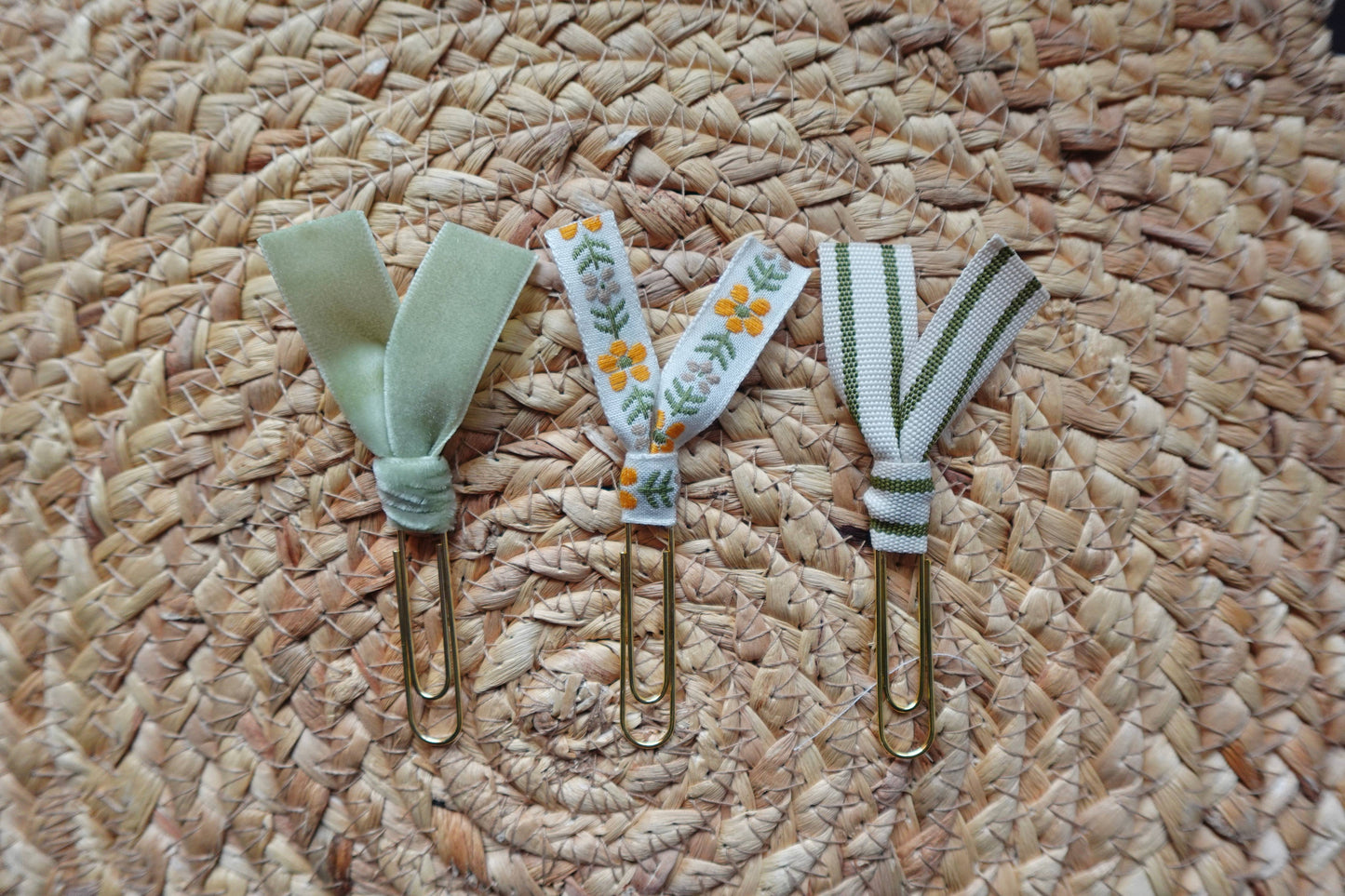 Garden Grace Trio – Handmade Ribbon Bookmark