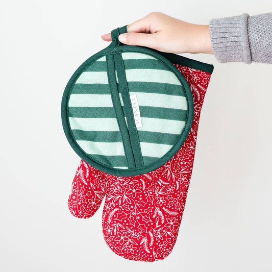 Christmas Floral Pot Holder Set