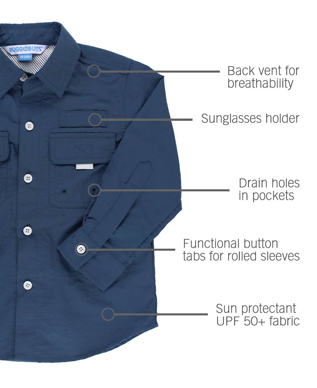 Navy Sun Protective Shirt
