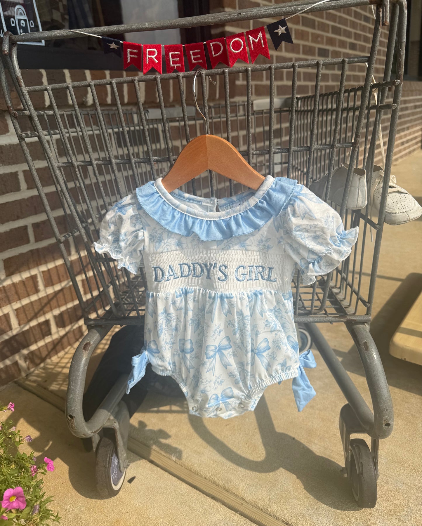 DADDY'S GIRL Smocked Bubble Romper