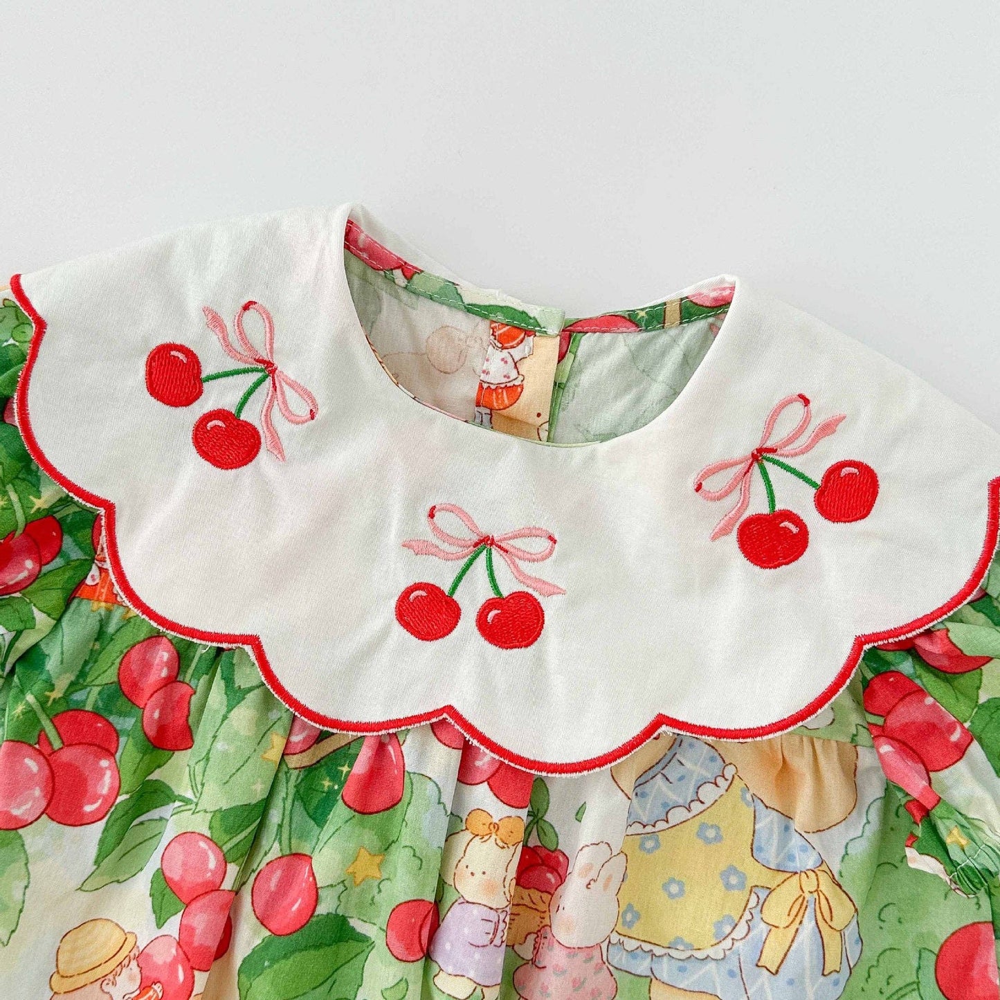 Patchwork Cherry Pattern Onesie