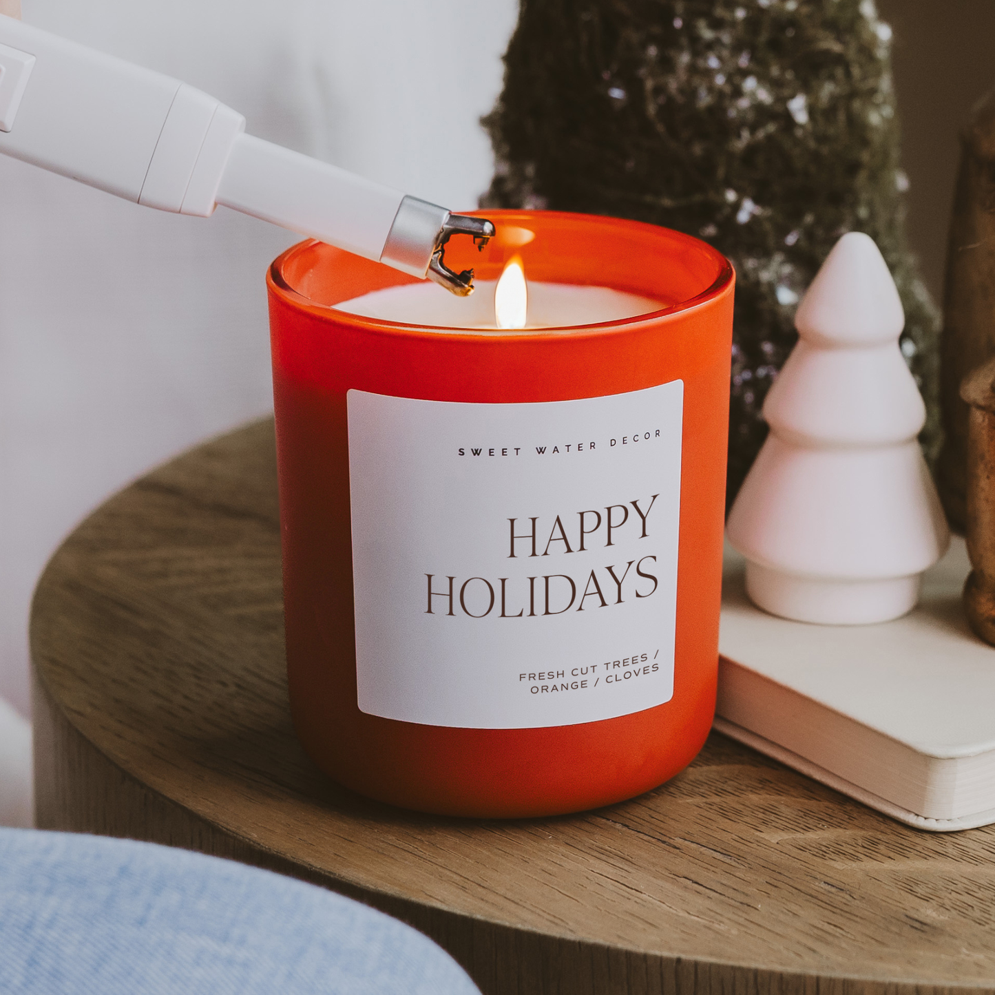 Happy Holidays 15 oz Soy Candle, Matte Jar- Home Decor