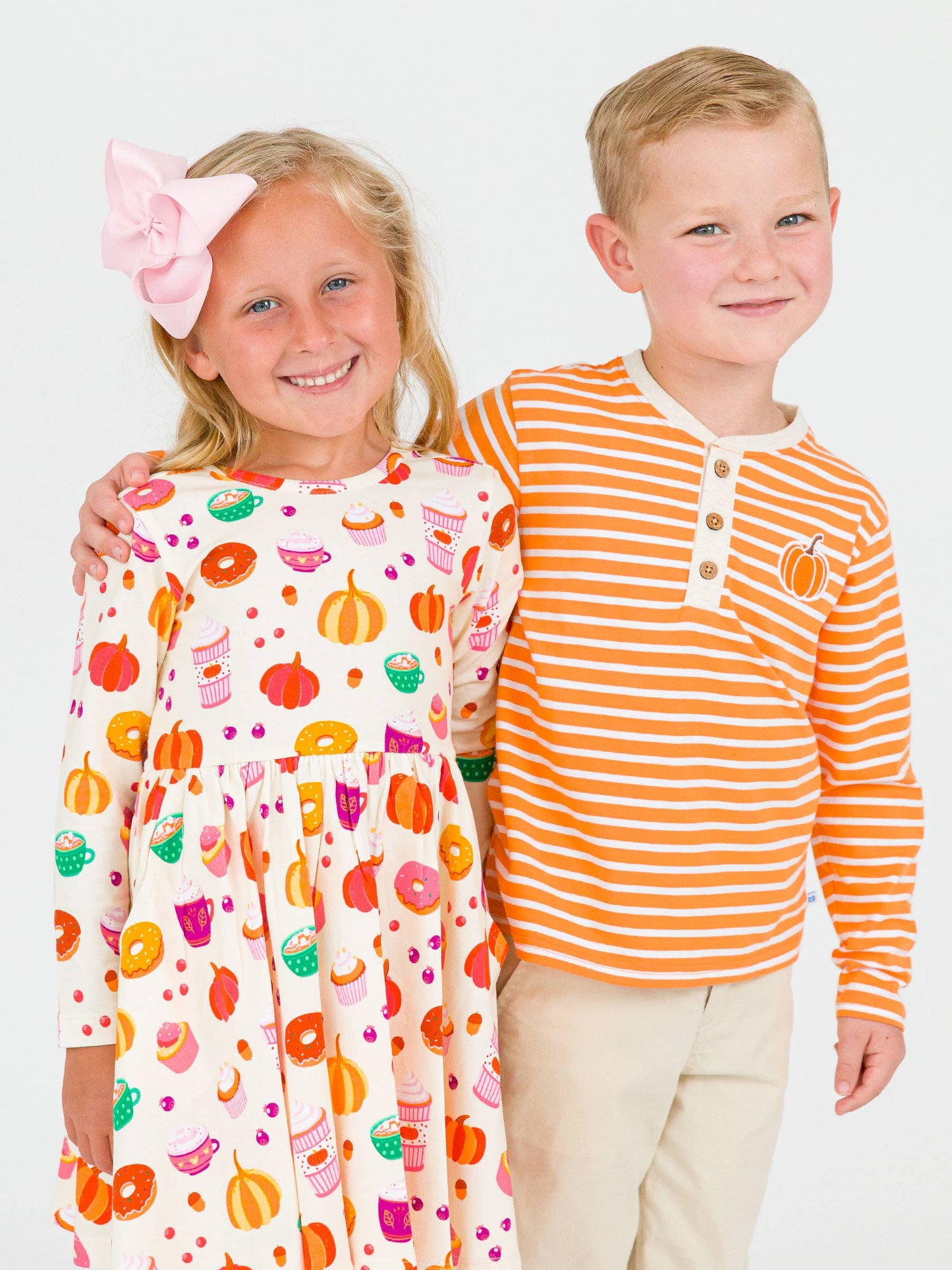 Orange Stripe Pumpkin Henley