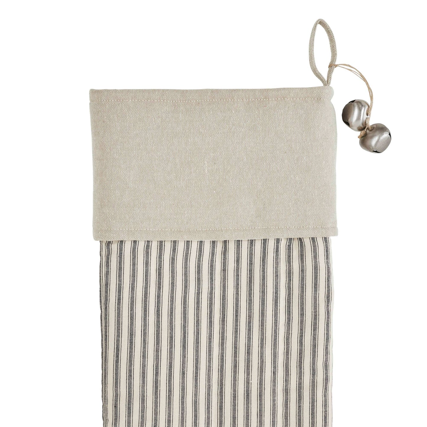 Charcoal Ticking Stripe Stocking 12x20