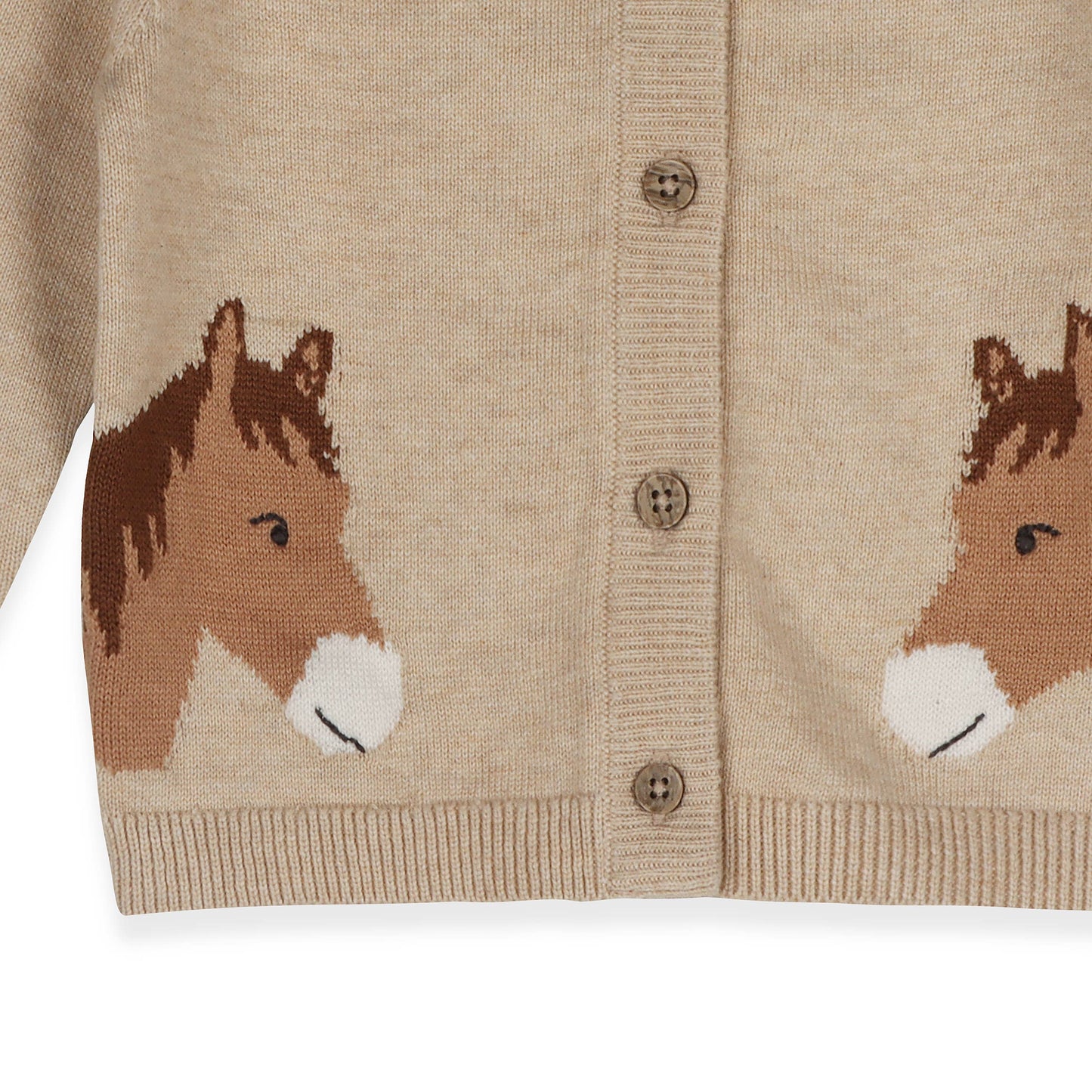 Horse Jacquard Cardigan (Organic Cotton)