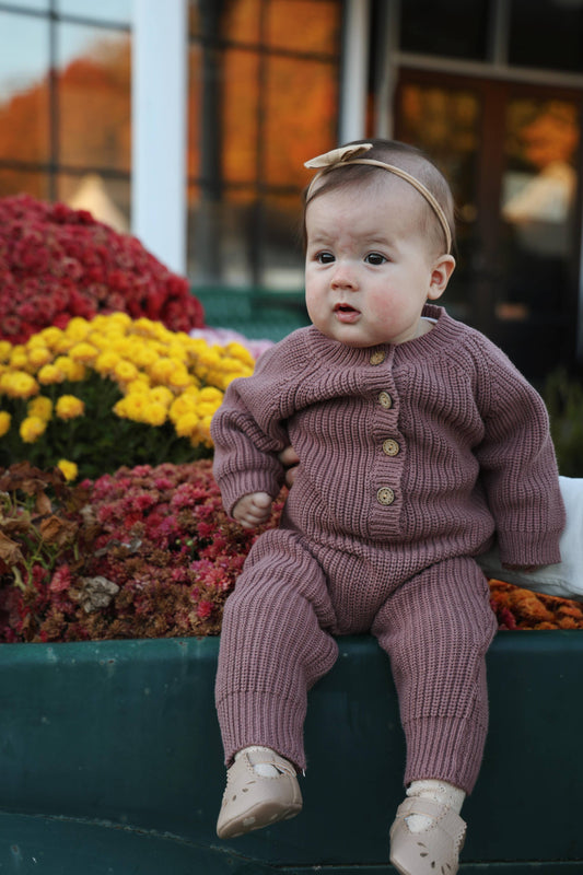 Plum Harper Jumper  buttoned legs