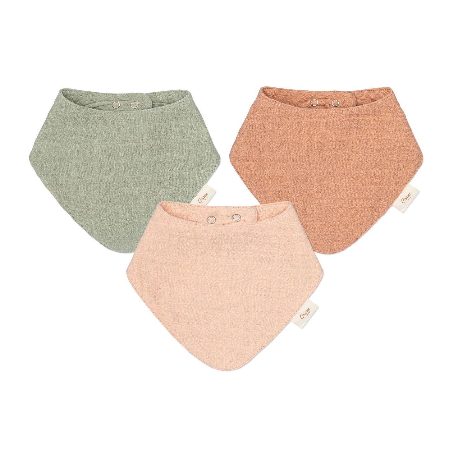 Muslin 3-Pc. Bib Set - Rose