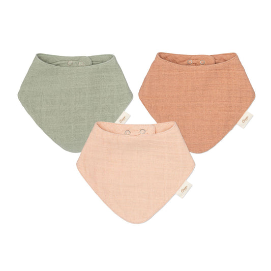 Muslin 3-Pc. Bib Set - Rose