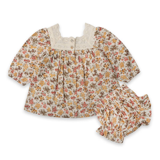 Solana Flower Dress & Bloomer (Organic Cotton)