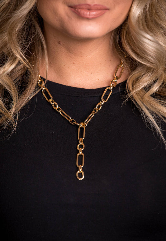 17" Gold Chunky Chain Y Necklace