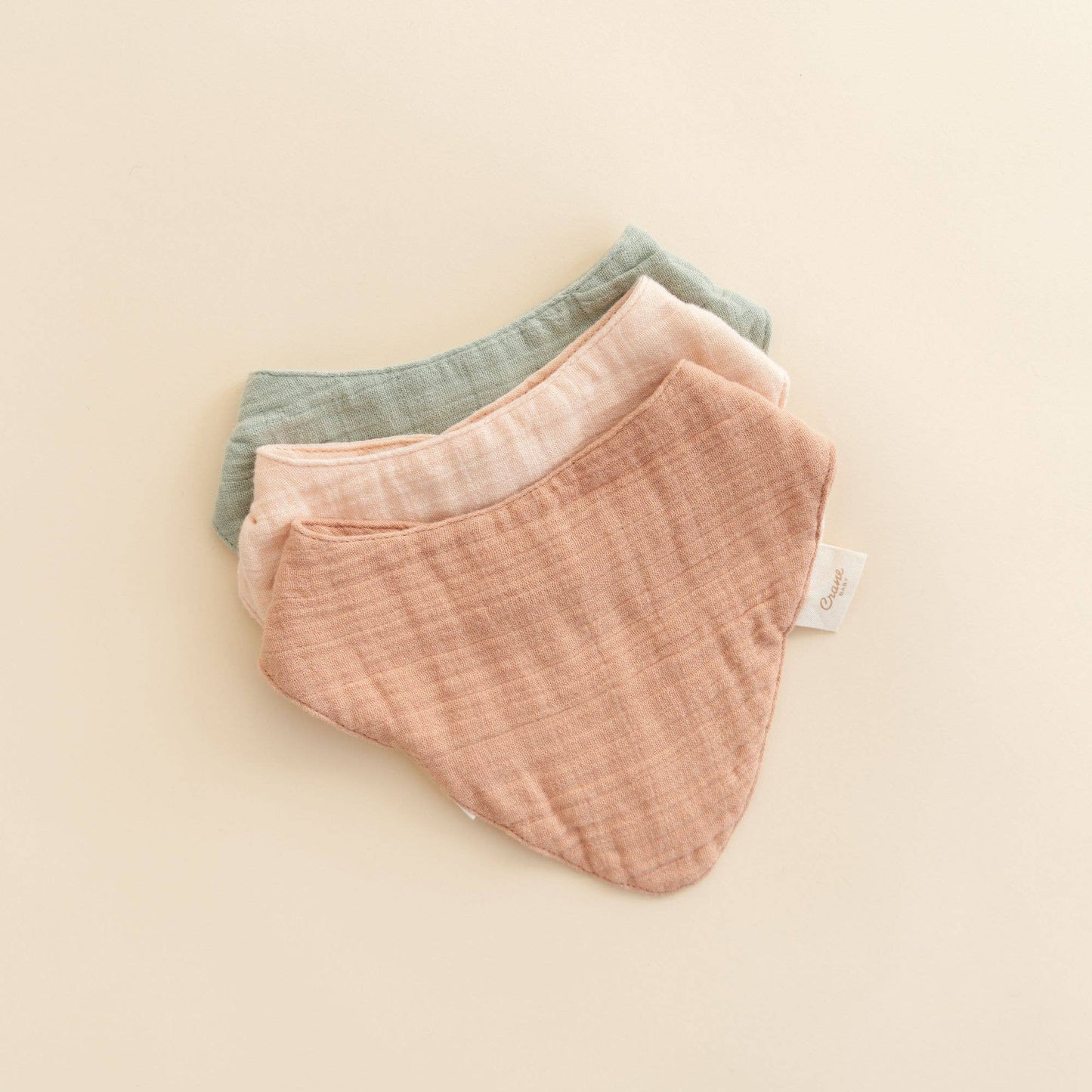 Muslin 3-Pc. Bib Set - Rose