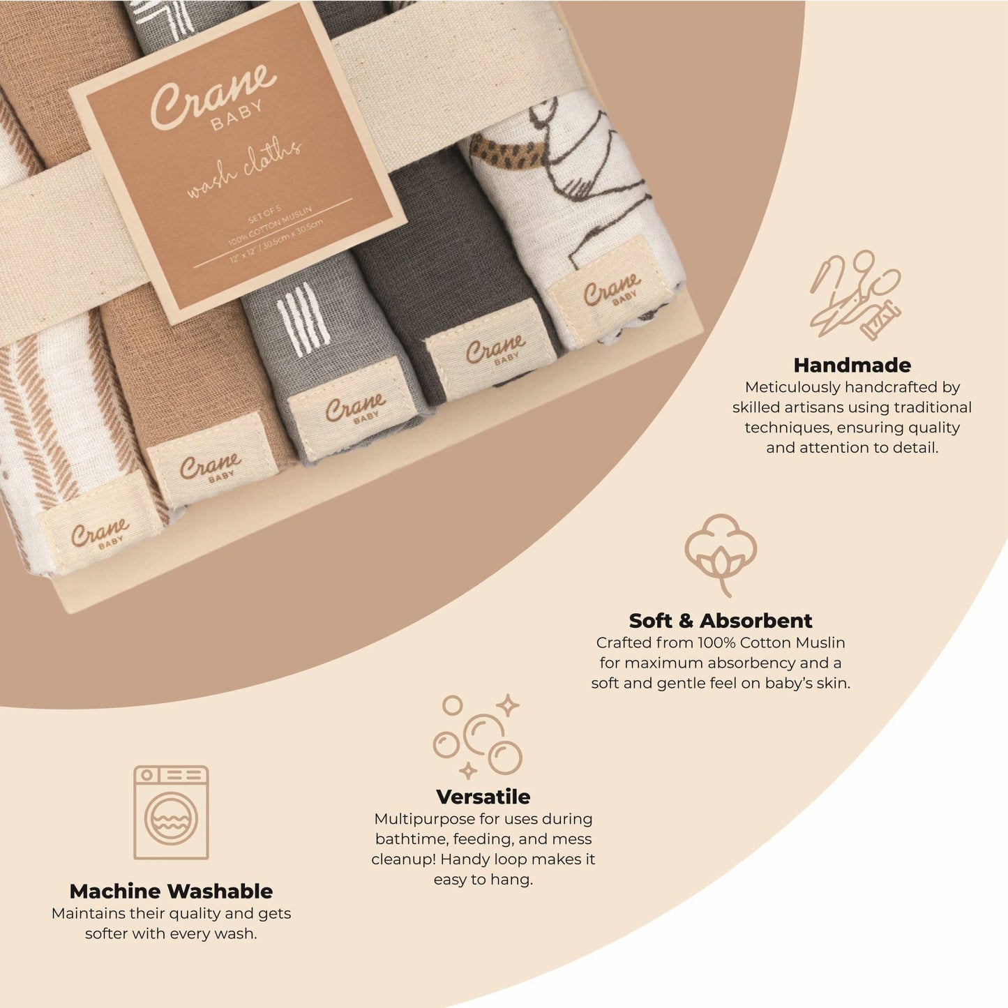 Ezra 5-pc. Wash Cloth Set