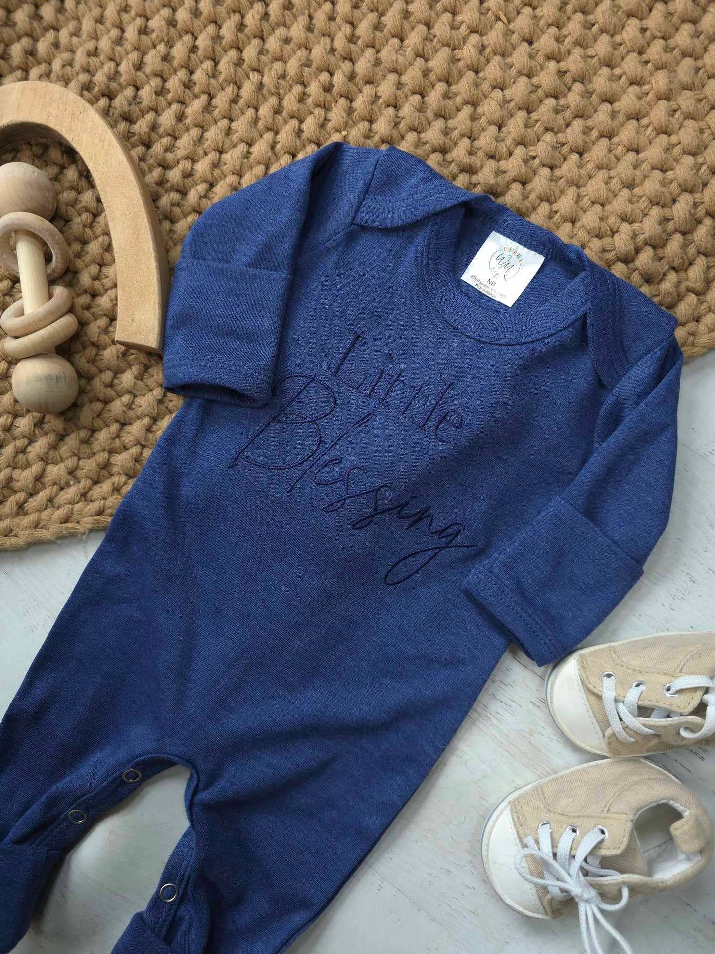 Little Blessing Blue Baby Romper