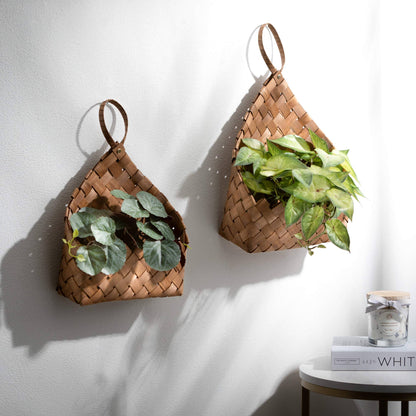 Hanging Grass Wall Basket Duo