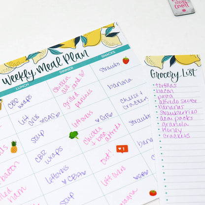 Horizontal Meal Planning Pad, 8.5x11 in