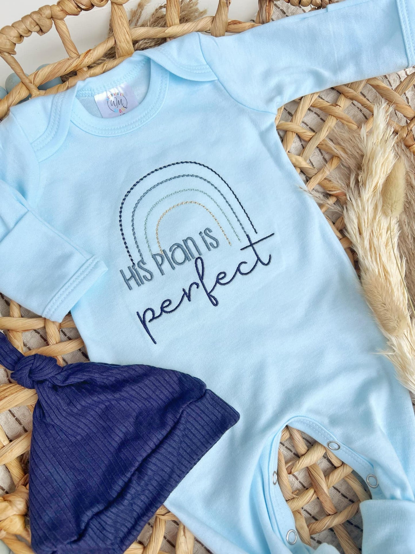 Baby Romper | Baby Boy Outfit His Plans Are Perfect Rainbow