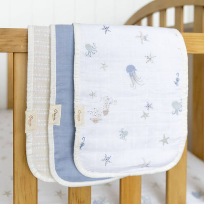 Cove 3-pc. Baby Burp Cloth Set (Ocean)