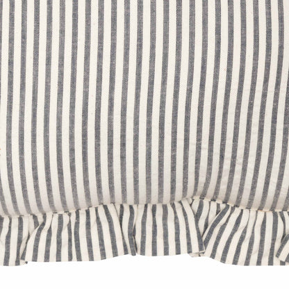 Hatteras Seersucker Blue Ticking Stripe Fabric Pillow 12x12