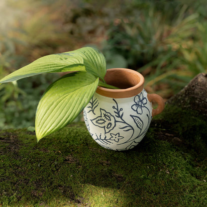 Marguerite Blue Floral Bud Vase
