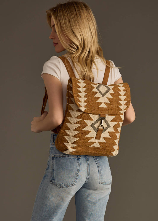 Camel, Cream & Gray Aztec Backpack