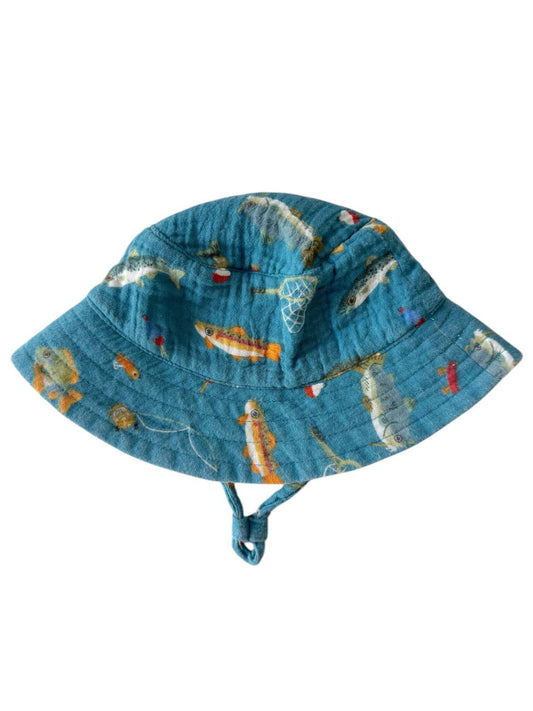 Muslin Bucket Hat, Gone Fishing