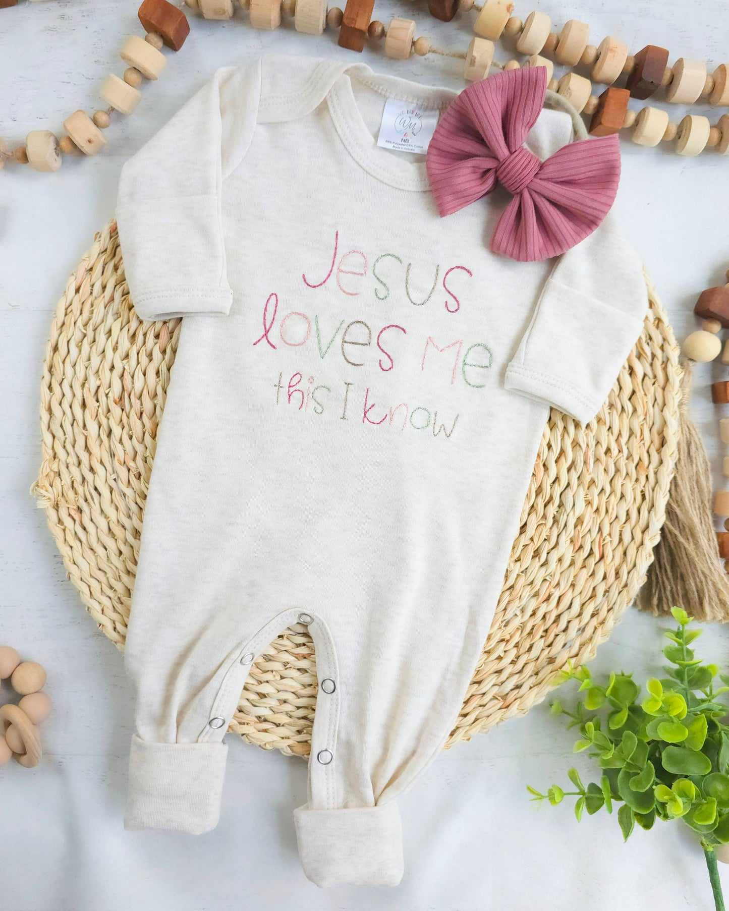 Jesus Loves Me Baby Girl Romper