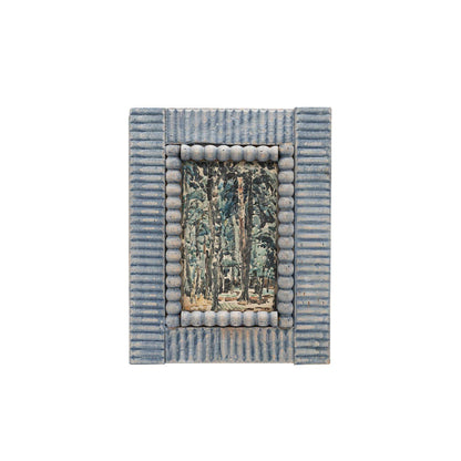 4x6 Blue Charles Wood Bead Picture Frame