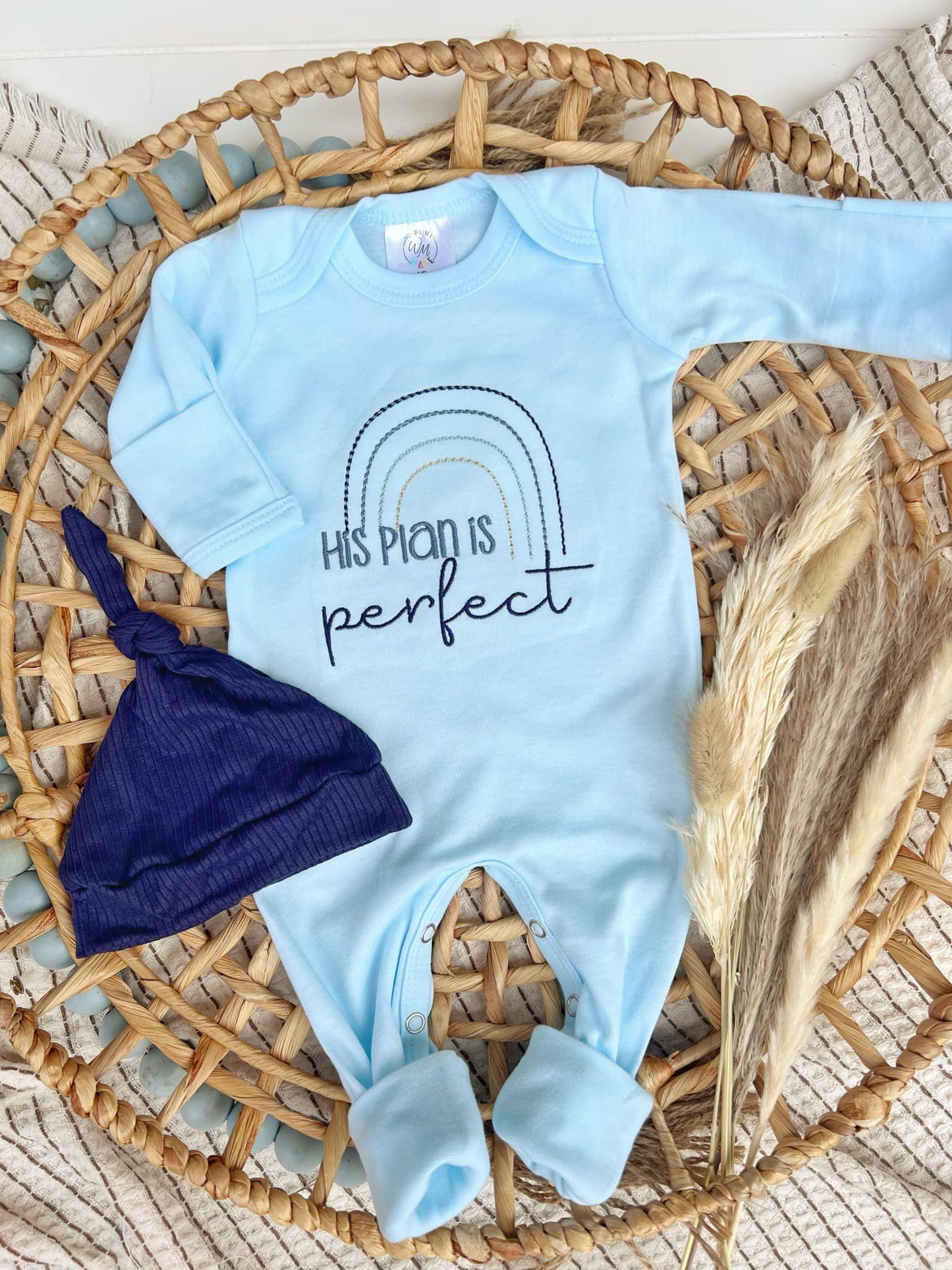 Baby Romper | Baby Boy Outfit His Plans Are Perfect Rainbow
