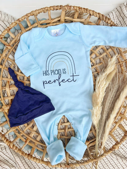 Baby Romper | Baby Boy Outfit His Plans Are Perfect Rainbow