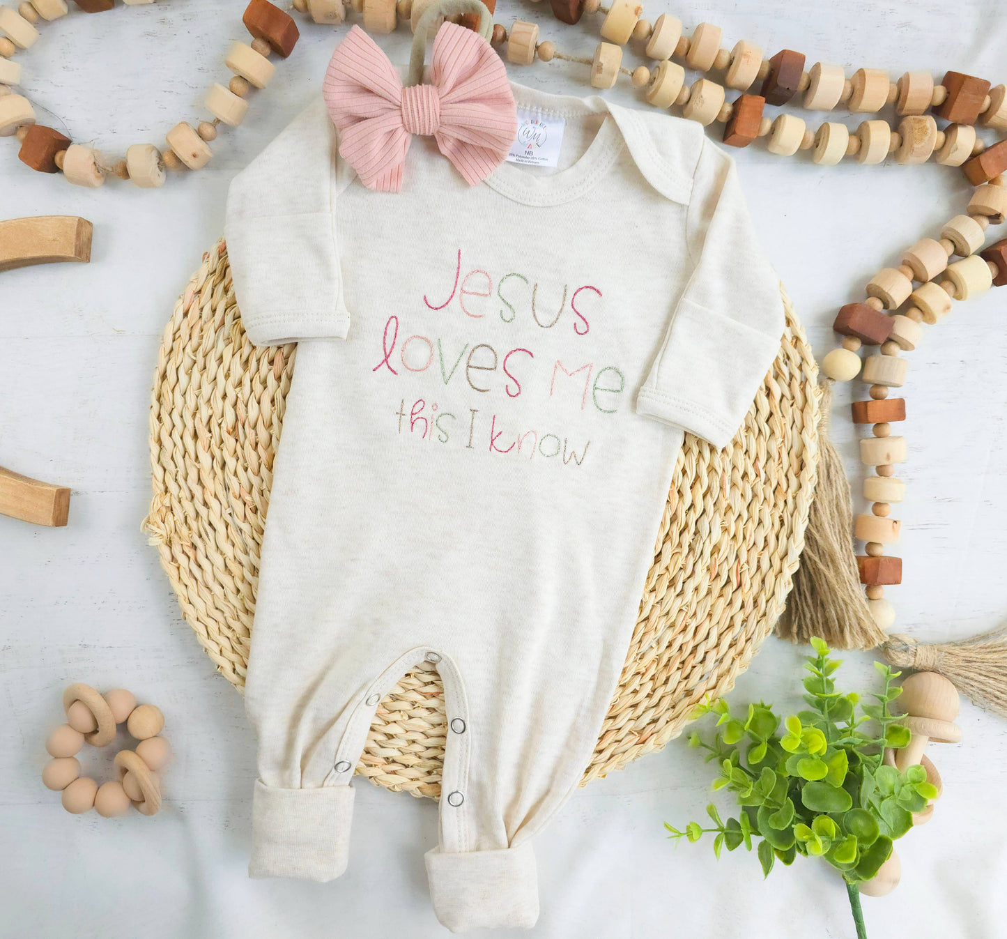 Jesus Loves Me Baby Girl Romper