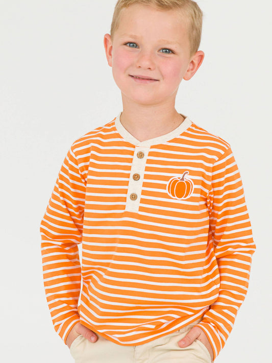 Orange Stripe Pumpkin Henley