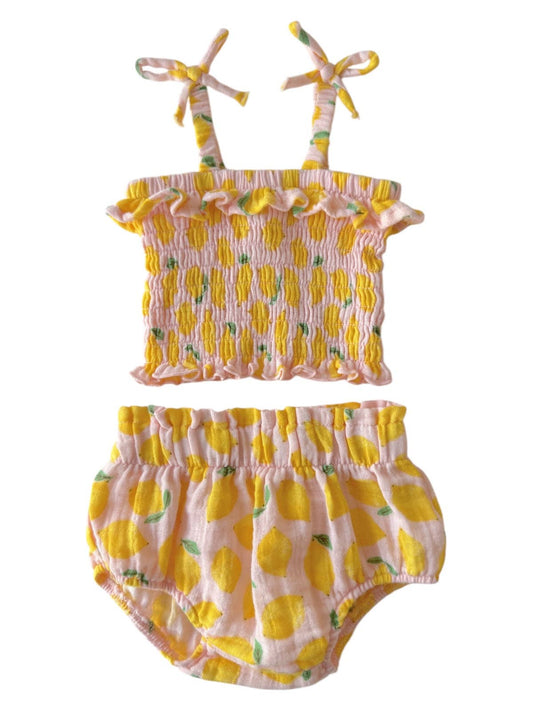 Lemon Sorbet / Ruffle Top & Bloomer