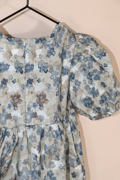 Forget-Me-Not Floral Dress w/ Puff Sleeves & BLOOMERS |