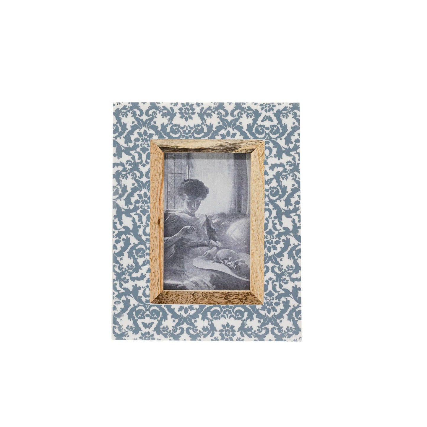 4x6 Blue Damask Picture Frame